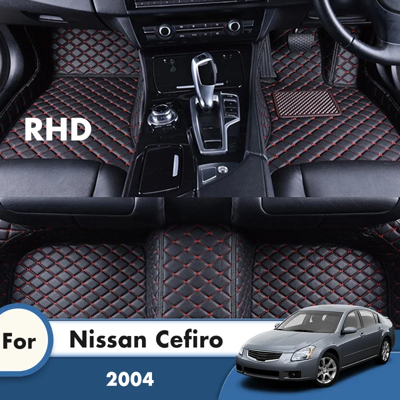 

RHD Car Floor Mats Custom For Nissan Cefiro 2004 Auto Interiors Accessories Styling Leather Front & Rear Side Foot Pads Carpets