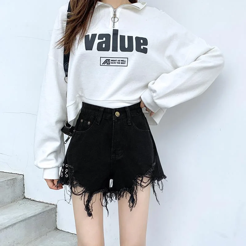 Denim Short Pants for Woman To Wear Loose Jeans Baggy Blue Women's Shorts Ripped Aesthetic Outfits Summer Trend 2023 Casual Hot