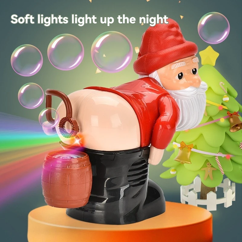 Funny Santa Claus bubble machine with light and music bubble liquid novelty bubble machine tricky toys 2
