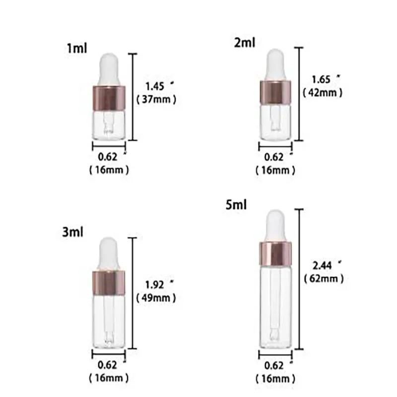 50/30/20/10Pcs 1ml 3ml 5ml Frosted Glass Dropper Bottles Empty Essential Oil Bottles Jars Vials With Pipettes Perfume Bottles
