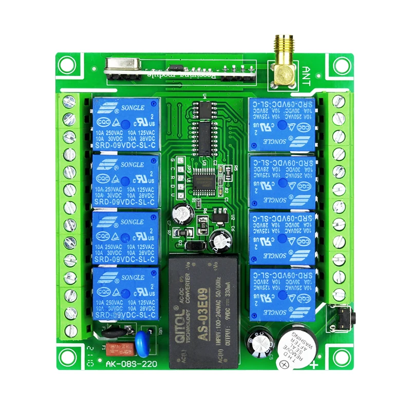 220v 8channels Lamp Power Supply Motor Water Pump Power Distribution Box Home Appliance Industrial Wireless Remote Control