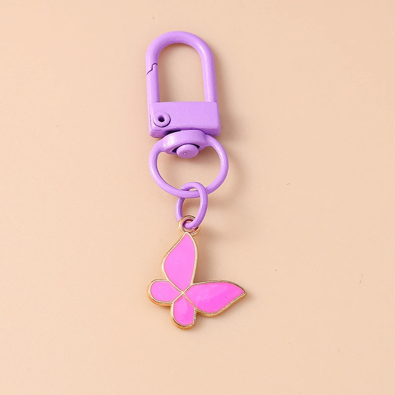 Niedlicher Emaille-Schmetterlings-Schlüsselanhänger, kleine Glocken, Blumen-Schlüsselanhänger, Damen- und Mädchen-Handtaschen-Anhänger, DIY-Schmuckgeschenke für Kinder – Detail 11
