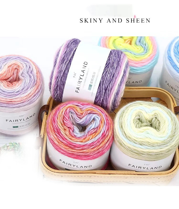 1pc 100g Farbverlauf Regenbogen garn, geeignet für DIY Häkeln und gestrickte warme Pullover, Schals, Hüte, Schals usw. – Detail 5
