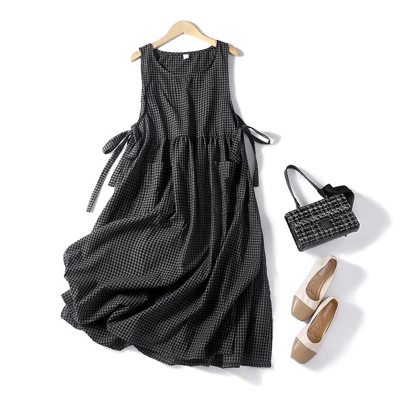 slim fit dress slacks Chic Loose Fit Tank Dress Casual Sleeveless Midi Dresses  NTGFad