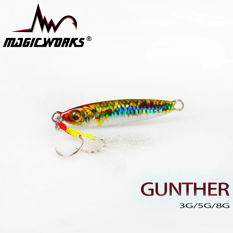 

MAGIC WORKS Micro Metal Jig 3g/5g/8g Shore Casting Jig Lures Saltwater Ice Fishing Lure Artificial Bait Fake Sea Fishing Tackle