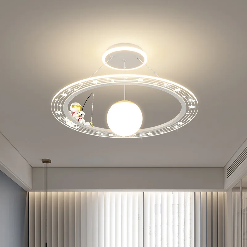 Astronaut LED Chandeliers led chandelier ceiling light For Children Room Boy Study Ceiling Pendant lamp Remote Control nursery Bedroom Indoor Lighting