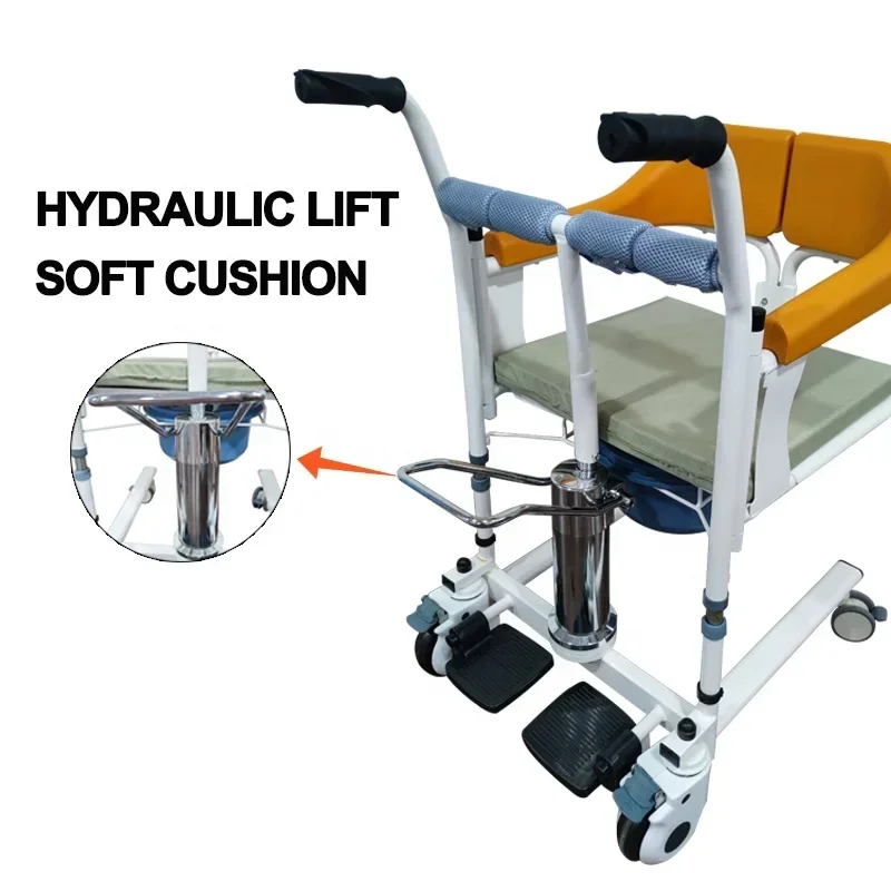Patient Lift Chair Transit Wheelchair 180&deg; Split Seat Commode Toilet For The Elderly And Disabled patient lift chair