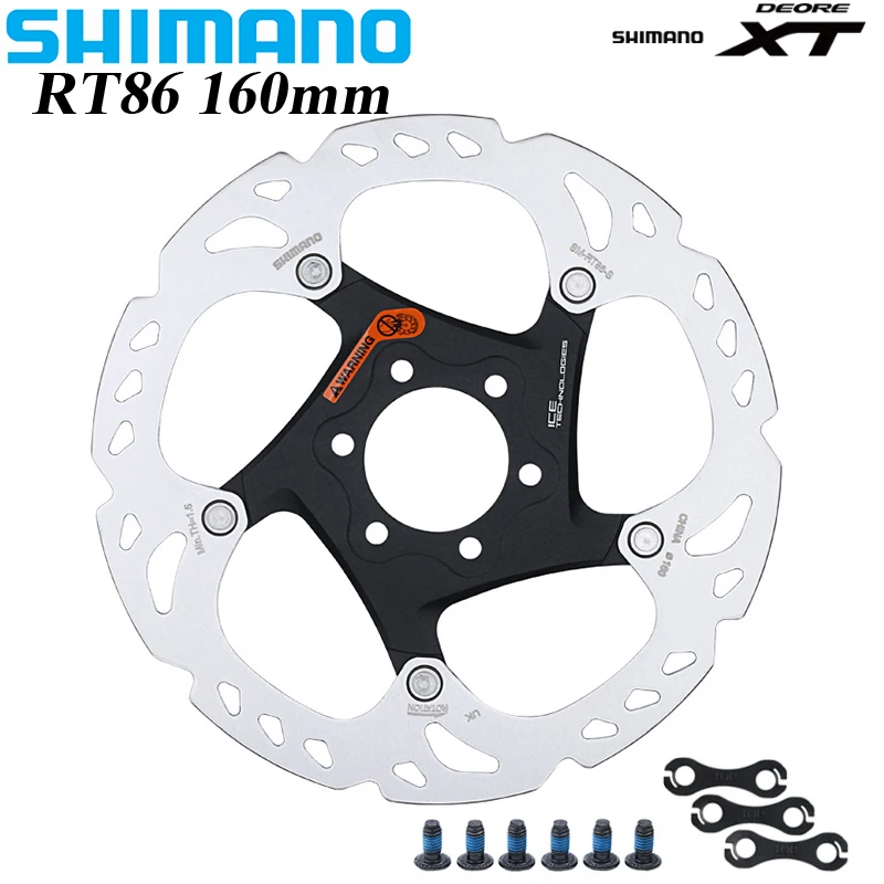 Bike Brake Rotor SHIMANO XT SM-RT86 Brake Disc Rotor Ice Technology Brake Disc 6 Bolt RT86 160mm 180mm 203mm For MTB Bike Accessories Rotor