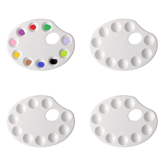 4Pcs Oval Plastic Paint Palette Trays Paint Palettes Art Paint Pallets for  DIY Craft Professional Art Painting - AliExpress