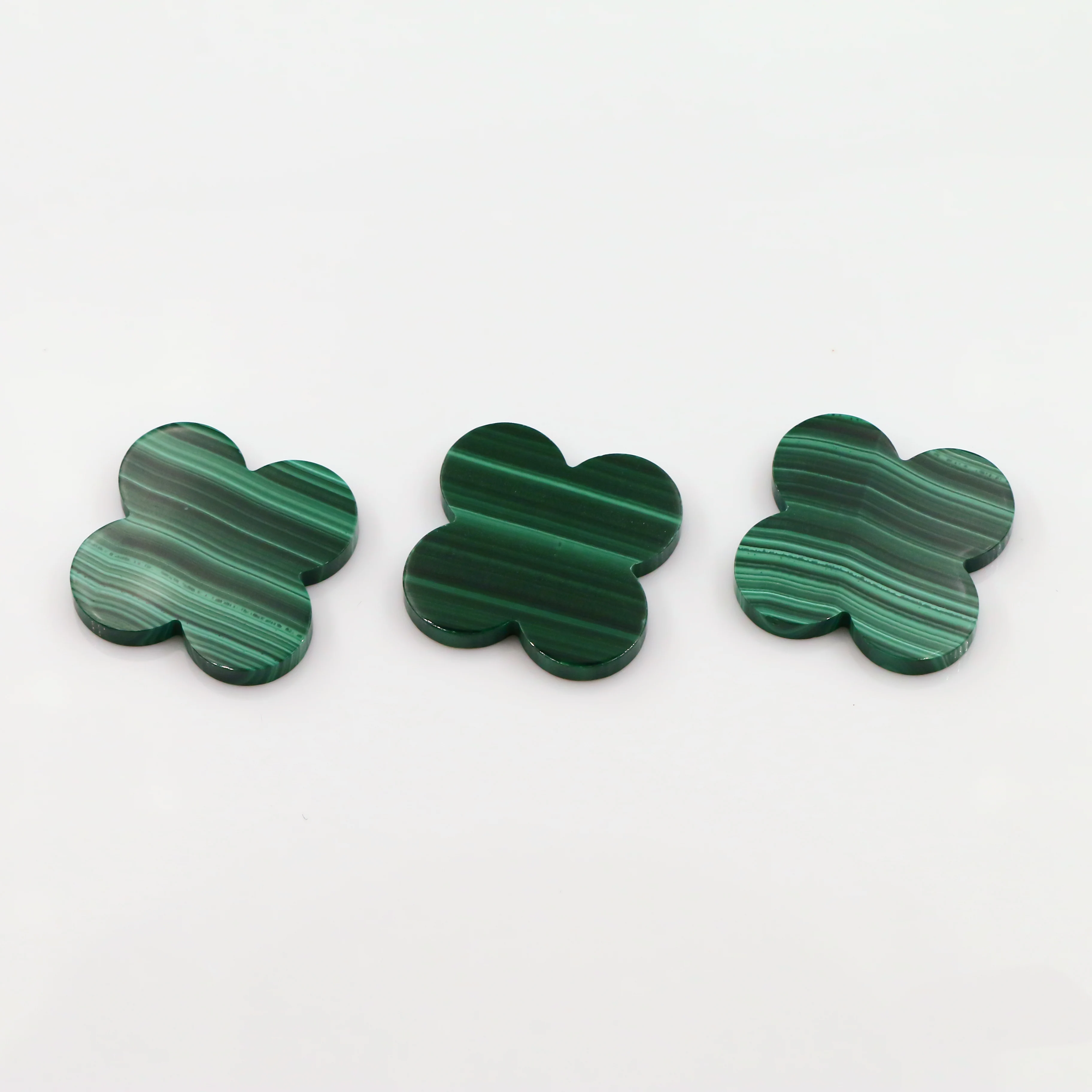 HanYu Dubai Natural Agate Shell Malachite Clover Four Leaf Clover Stone For Jewelry Making