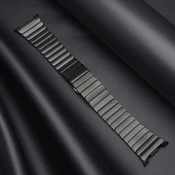 Men's Titanium Metal Watch Band - Sleek and Gap - Free Design for Galaxy 8 44mm 40mm (Black)