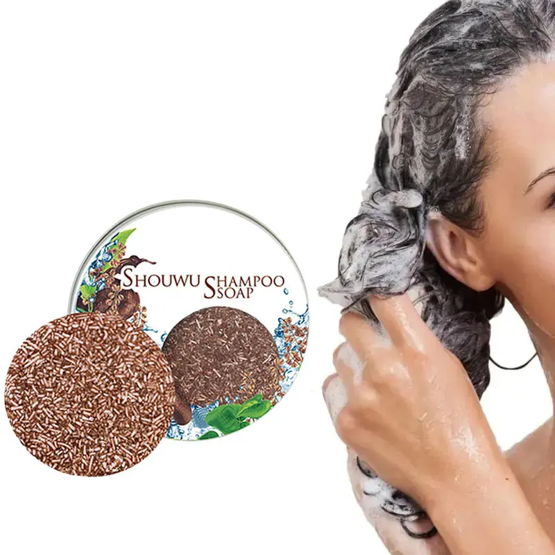 Polygonum Hair Darkening Shampoo Soap Bar Repair Gray White Hair Color To Black Shampoo Soap Hair Nourishing Shampoo Soap Bar