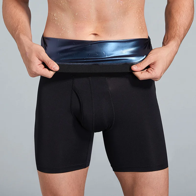 

NEW Sweat Sauna Shorts Men's Fat Burning Waist Trainer High Waist Fitness Running Sports Underwear Slimming Pants Body Shapewear