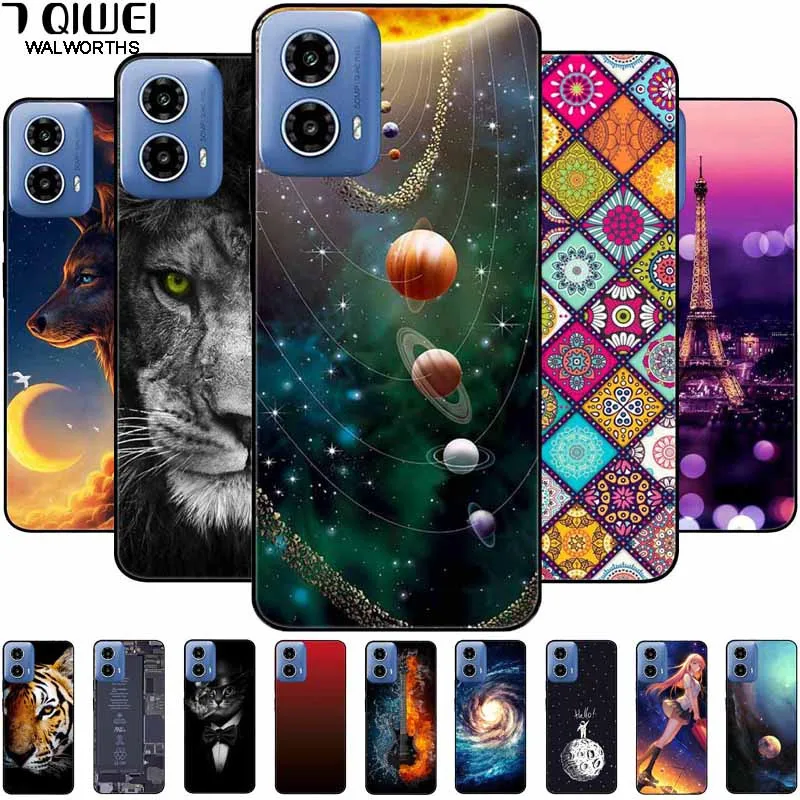 Per Motorola Moto G24 Power Case Silicone Space Wolf Tpu Black Capas Per Moto G24 Power G24Power Soft Cover Posteriore Funda Colorato