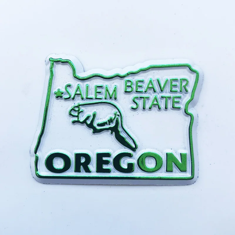 Fridge Magnet Oregon US Map Creative Cultural Landscape Decoration Message Stickers Tourism Souvenir