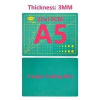 22x15CM A5 5-Layer Cutting Mat/Pad/Board White Core Flexible Bend-Resistant  PVC Thickened Home School Cutting Mat Self-Healing 1