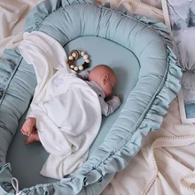 Folding Bumper Bed Toddler Boy Girl Bassinet Newborn Baby Sleeper Crib Nest Ruffle Cradle Cot Nursery