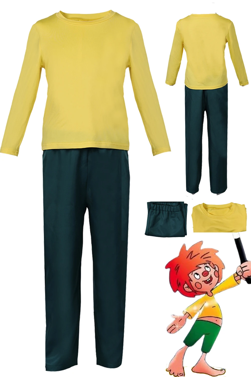 

Pumuckl Cartoon Master Ederundv Cosplay Costume Top Pants Boys Girls Halloween Carnival Gifts Disguise Roleplay Children Suit