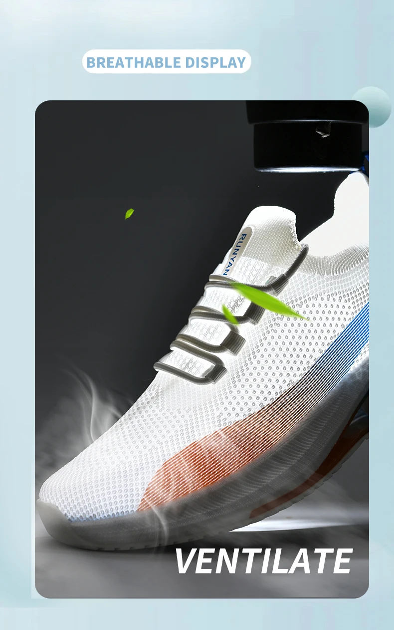 Die Tech-Schuhsohle bietet Unterstützung für Laufschuhe, ermöglicht Atmungsaktivität und Leichtigkeit. Herrenschuhe mit Unterstützung für den Außenbereich – Detail 8