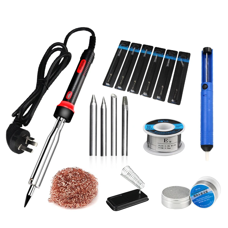 Hot Selling 80W 100W 150W Electric Soldering Irons Set Temperature Adjustable 220V Welding Tool Rework Station Heat Pencil Tips gj630c electric soldering irons gun 30 60w constant temperature externally heated repair welding tool soldering iron electric