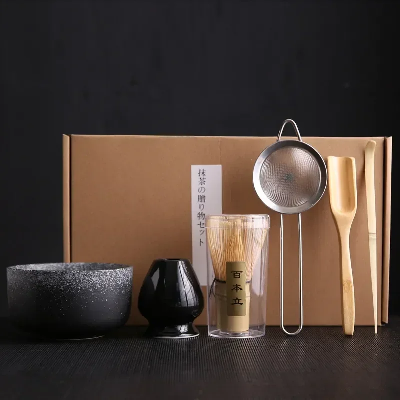 

4/6 Bamboo Family Ceremony With And Whisk Japanese for Accessory Holder Pcs Strainer Matcha Scoop Bowl Beginner