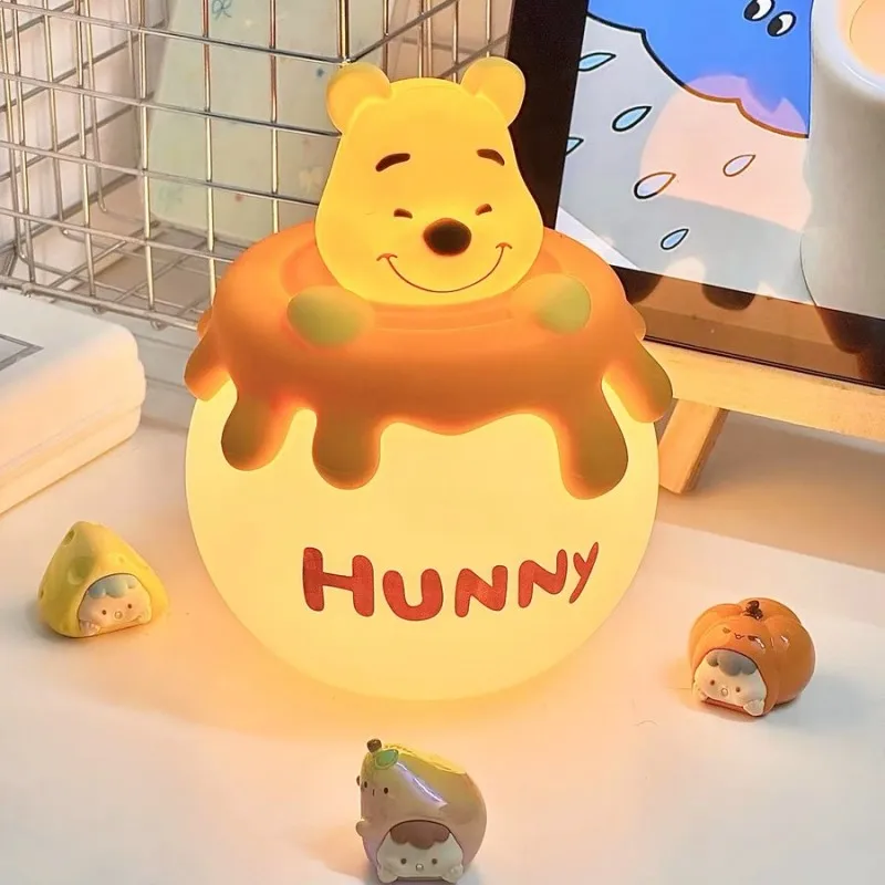 

Disney Winnie Bee Jar Shape Creative Cute Night Light Silicone Material Soft Light Eye Protection Cute Christmas Gifts