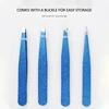 4PCS/Set Makeup Professional Eyelash Tweezers Stainless Steel Eyelash Extension Tweezer Makeup Beauty Clip False Eyelashes Tool 4