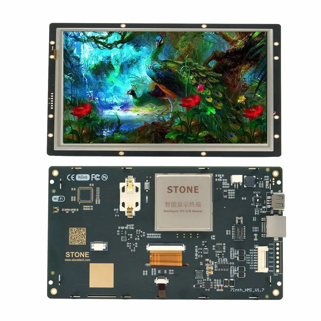 

SCBRHMI I Series - 7 ''HMI Интеллектуальный резистивный сенсорный дисплей TFT LCD полноцветный модуль с поддержкой редактор камней