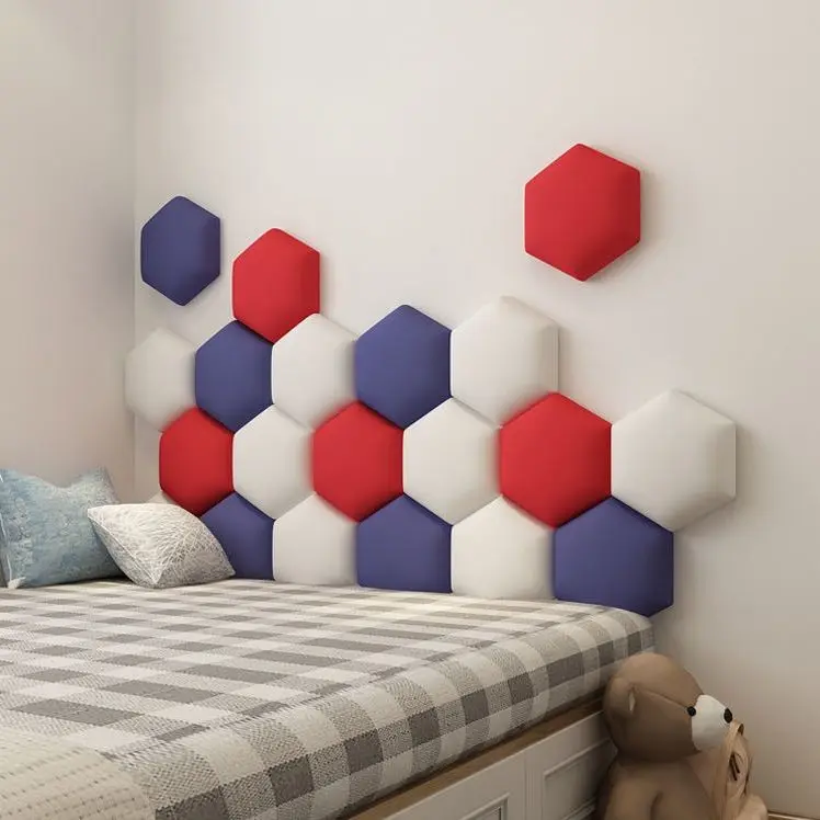 Hexagon Adhesive Bed Headboard 90 135 145 150 160cm Nordic Style Kids Room Decor Wall Panel