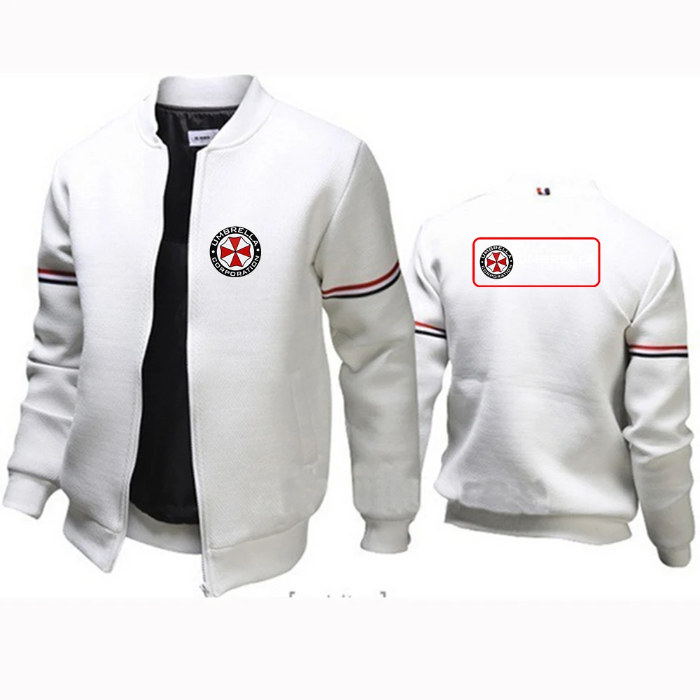 2024 Spring Autumn Umbrella Corporation Logo Printed Fashion Stand Collar Casual Coat Men's Cardigan Zipper Cotton Flight Jacket 9 Sc2427d1a8ad644949851a4954ff66ec6F