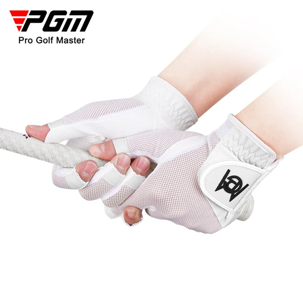 PGM Golf Sports Gloves Women Open Finger Breathable Gloves Palm Anti slip Texture Lightweight Breathable Golf Products Full Pair