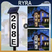  Abs Solar House Number Light Warm/ Cool White Lights Solar Plate Lamp 2 Lighting Modes Solar Powered Garden Lamp For Outdoors 