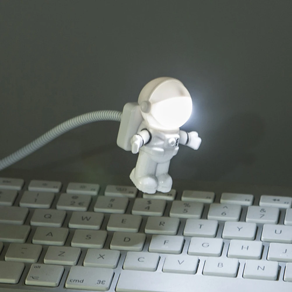 우주 비행사 LED 야간 조명, 컴퓨터 노트북 독서용 USB 우주인 램프, 어린이 선물, 화이트 크리에이티브 우주 비행사