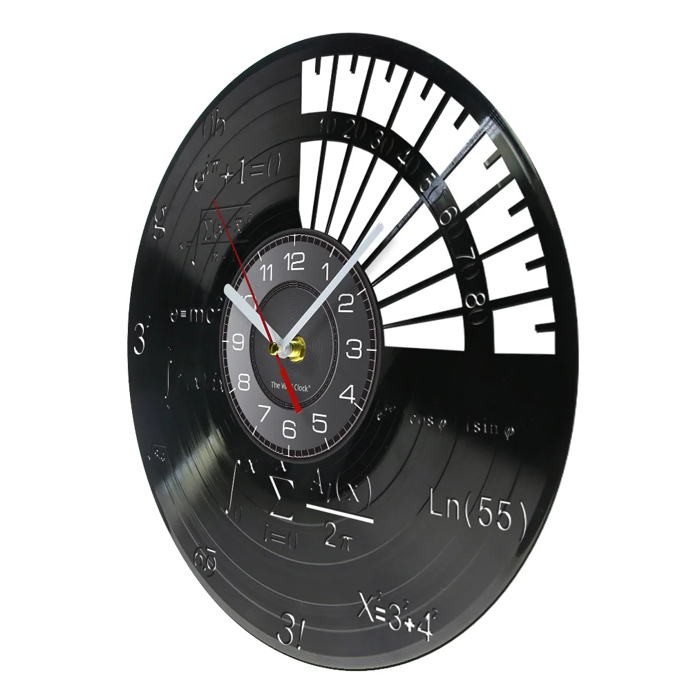 Science Decor Math Equation Wall Clock Algebra Geometry Vinyl Record Wall Clock Math Formula Decorative Wall Watch Teachers Gift 3