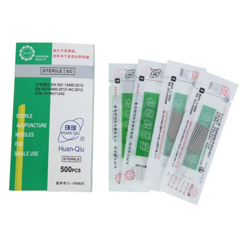 Disposable acupuncture needle 500Pcs Huanqiu acupoint beauty health body massage with plastic gudin tube