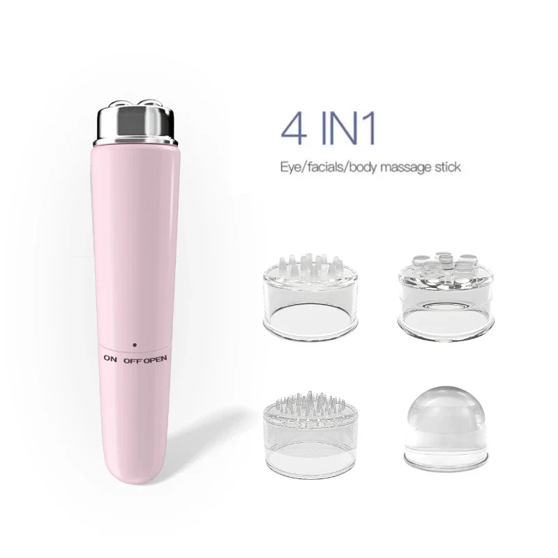 4 in 1 Variety of Massage Head Mini Eye Massager Electric Vibration Beauty Instrument Magnetic Therapy Portable Massager