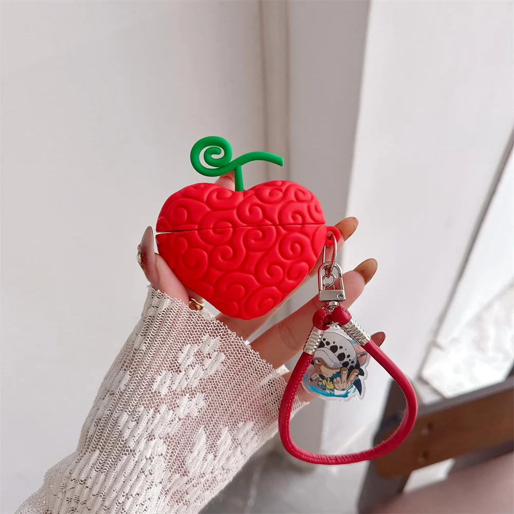 Charming 3D Heart Silicone Shockproof Earphone Case Cover with Charm
