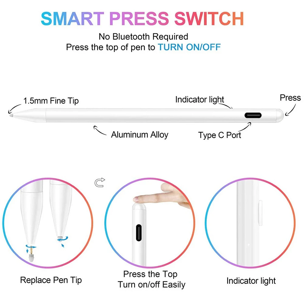 Pencil stylus pen for iPad Apple Pencil 2 1 iPad 9 generation pencil Pro 11 12.9-2018 Smart Touch Pen