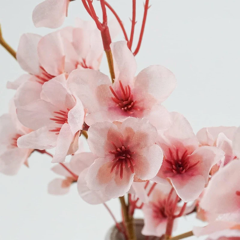 Artificial Cherry Blossom Flower Silk Peach Flowers Fake Plants Arrangement 40cm For DIY Garden Home Wedding Party Decor