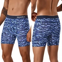 5 pièces ensemble mi-long camouflage coton marque Boxer Shorts pour hommes sous-vêtements respirant mâle caleçons slips Boxershorts glisse culotte 4