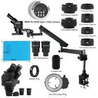Articulating Arm Pillar Clamp 3.5X-90X Simul Focal Trinocular Stereo Microscope Industrial 48MP 55MP HDMI Type-c PC Video Camera 1