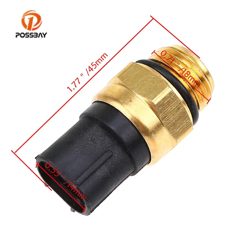 Temperature Sensor POSSBAY Motorcycle Radiator Fan Switch Thermo Switch Coolant Temperature Sensor For Suzuki Kawasaki Motorbike Accessories