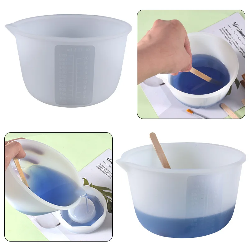 DIY Crystal Epoxy Resin Craft Tools 600ml With Scale Silicone Measuring Cup Jewelry Making Tools