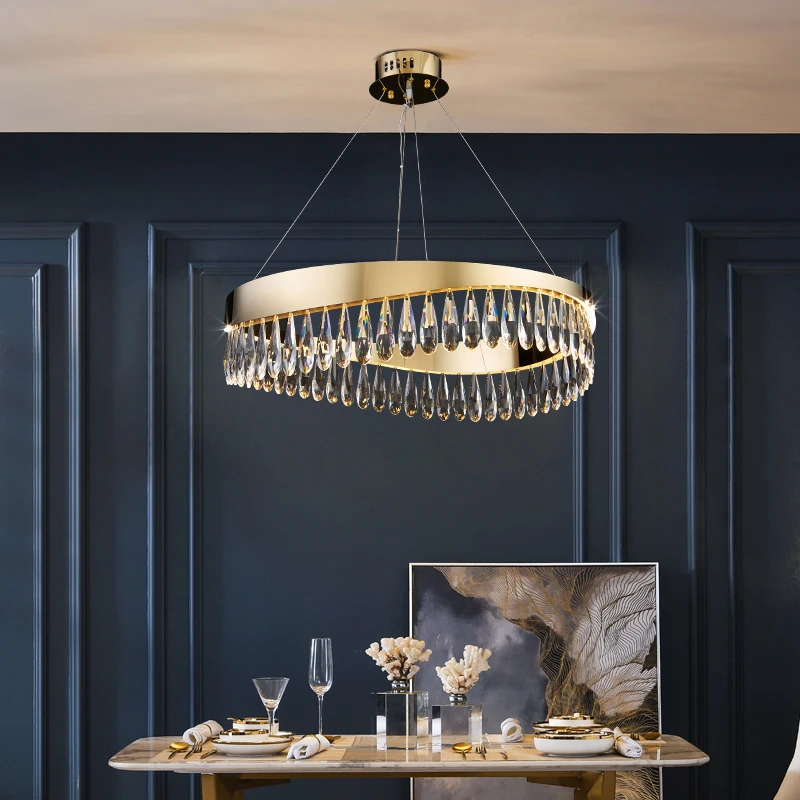 

New Postmodern Light Luxury Living Room Crystal Chandelier Nordic Home Decor Personality Creative Restaurant Pendant Lights