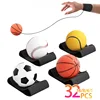 1-32PCS Elastic Hand Flick Ball with Wrist Strap PU Bouncy Ball for Kids Outdoor Fitness Exercise Hand Toss Ball Accessories