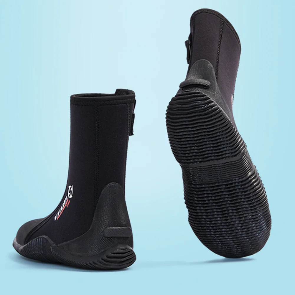 Neoprene Diving Boots Zipper Dive Boots Anti-Slip 5mm Scuba Diving Boots Lightweight for Diving Snorkeling Surfing 5
