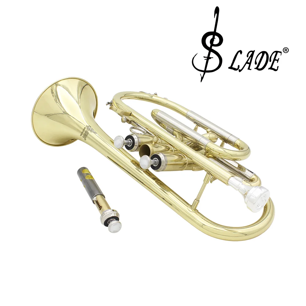 SLADE Professional Cornet Silver and Gold Plated Horn B-flat Professional Brass Instrument Cornet with Box Accessories