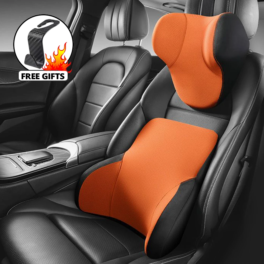 

Memory Cotton Neck Pillow Car Seat Lumbar Headrest Support Comfortable Breathable Travel Auto Seat Cushion Covers Interior