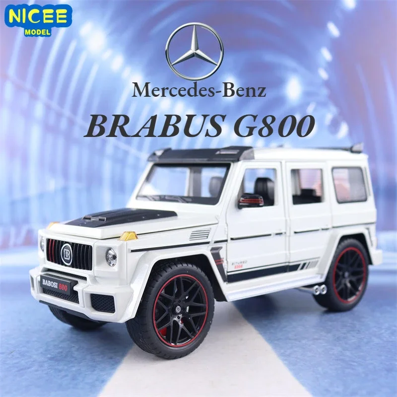 1:18 Mercedes Benz BRABUS G800 High Simulation Diecast Metal Alloy Model car Sound Light Pull Back Collection Kids Toy Gift A583 1 28 mercedes benz x class exy 6x6 off road car diecast metal alloy model car sound light pull back collection kids toy gift a91