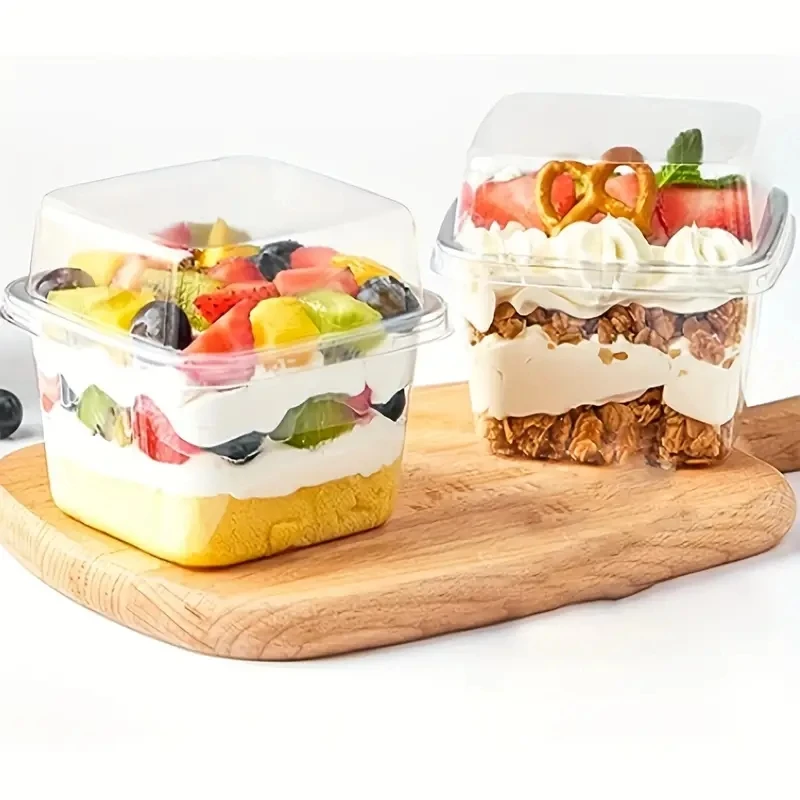 Tiramisu box, cake box, packaging mousse, packed soy milk, transparent mille-feuille, disposable dessert snacks